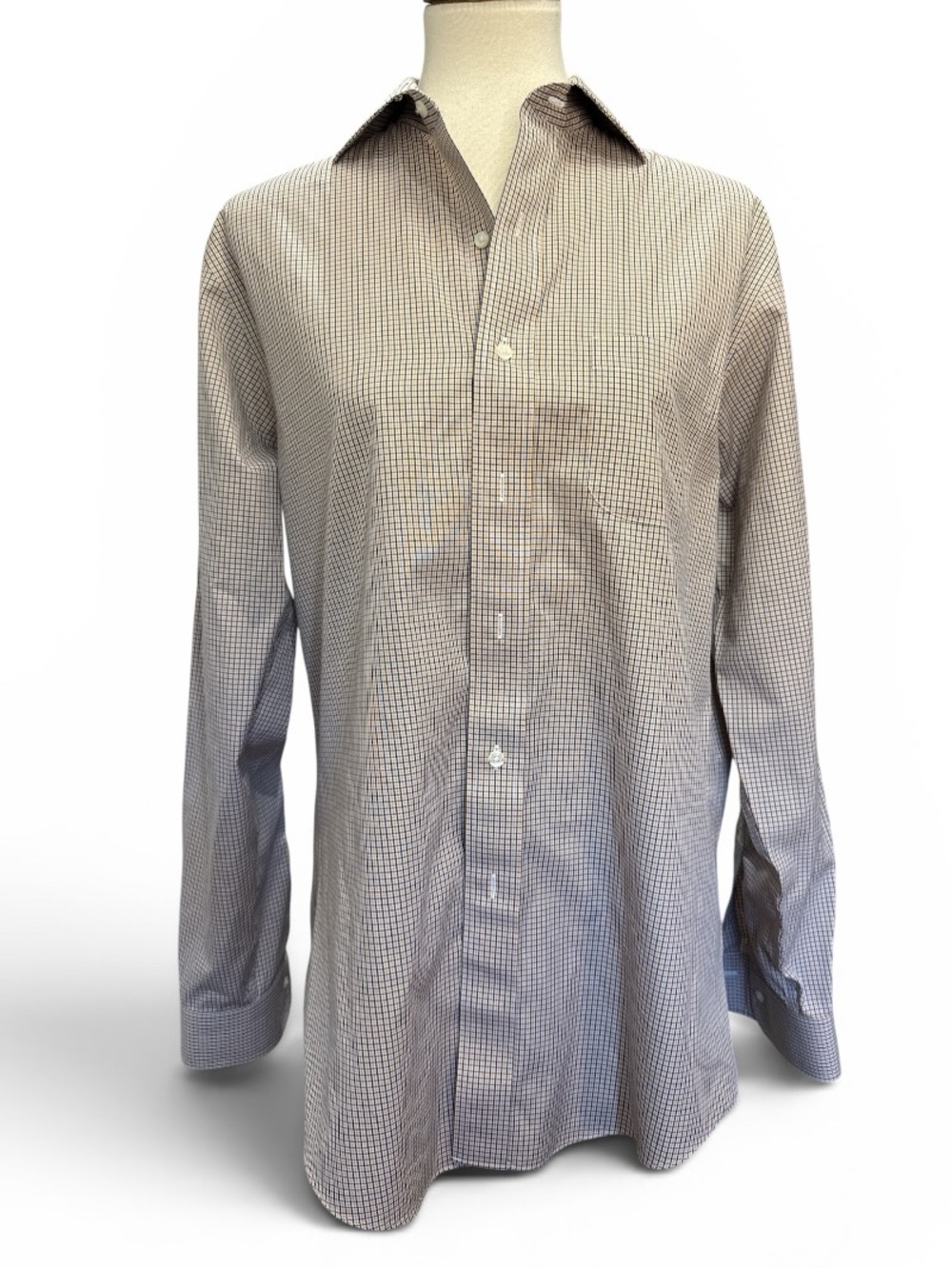 Brooks Brothers Blue and White Mini-Check Dress Shirt #575